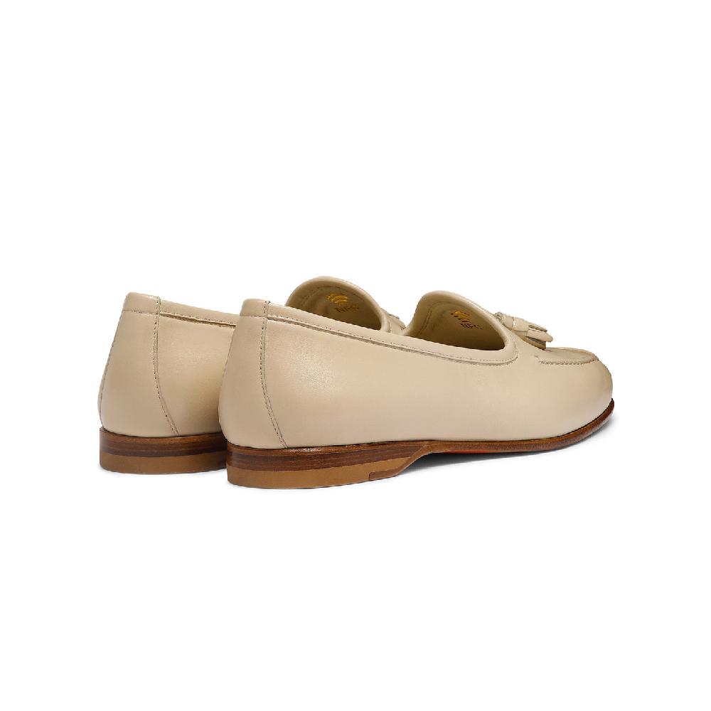 Santoni Mocassino Andrea con nappe da donna in pelle beige Presa