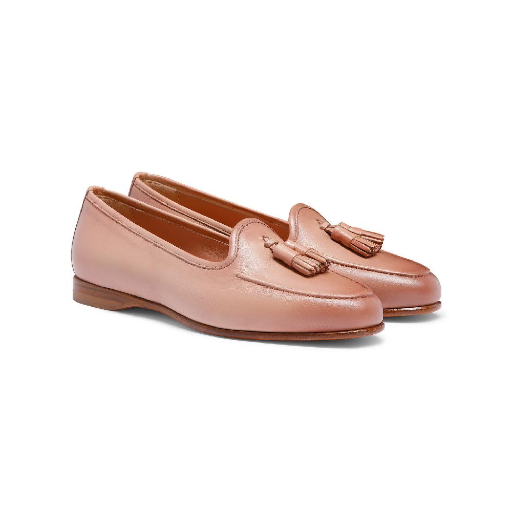 Santoni Mocassino Andrea con nappe da donna in pelle rosa Sconto