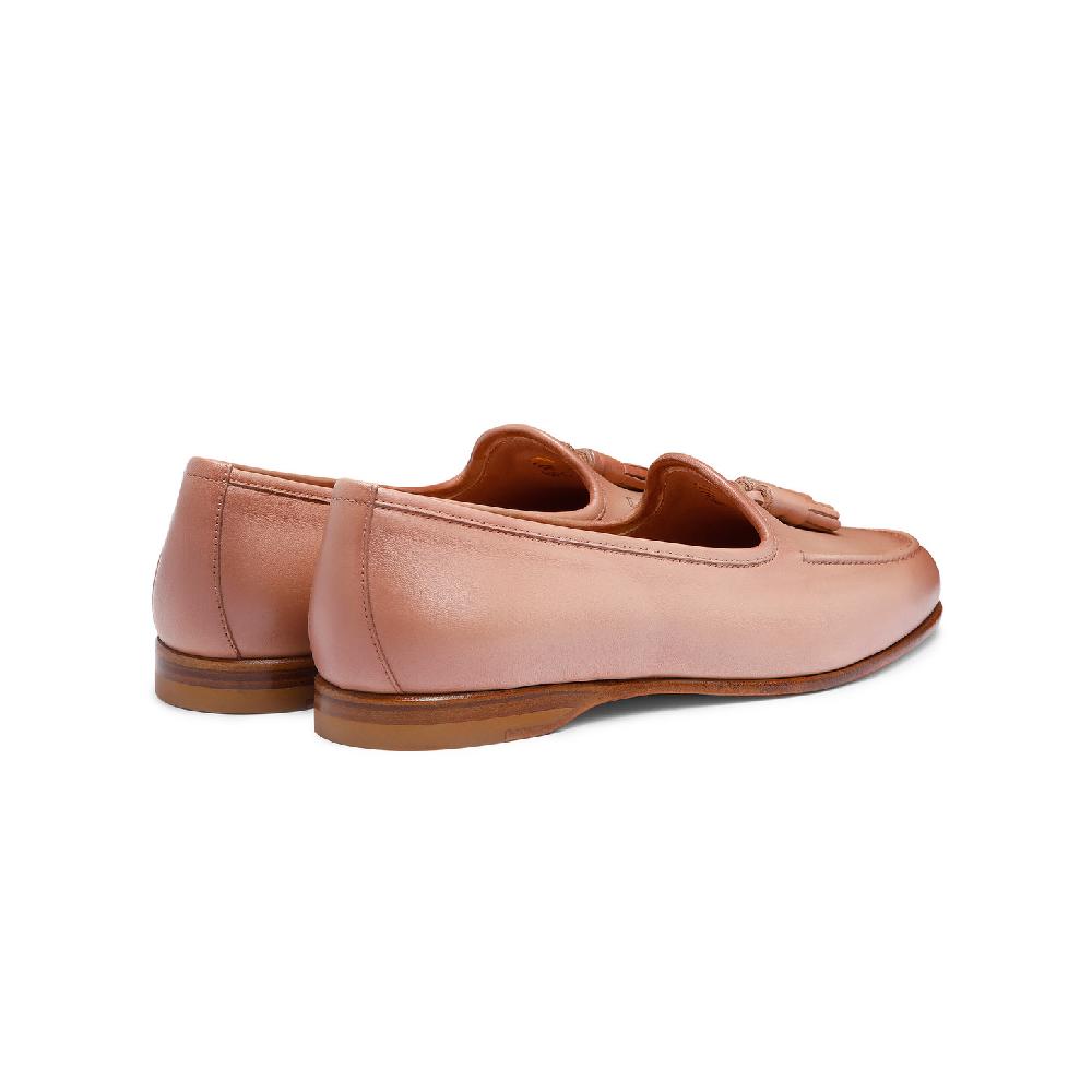 Santoni Mocassino Andrea con nappe da donna in pelle rosa Sconto