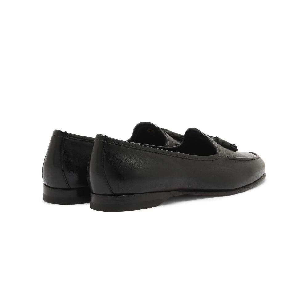 Santoni Mocassino Andrea con nappe da donna in pelle nera Offerta