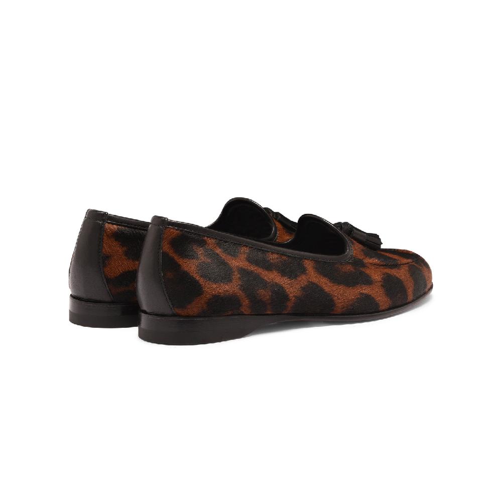 Santoni Mocassino Andrea con nappe da donna in cavallino animalier Economico