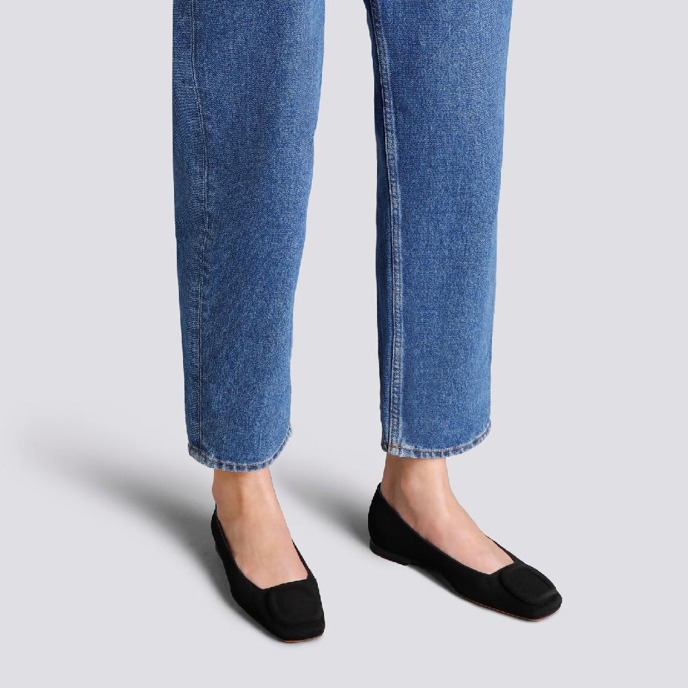 Santoni Ballerina da donna in suede nero Online
