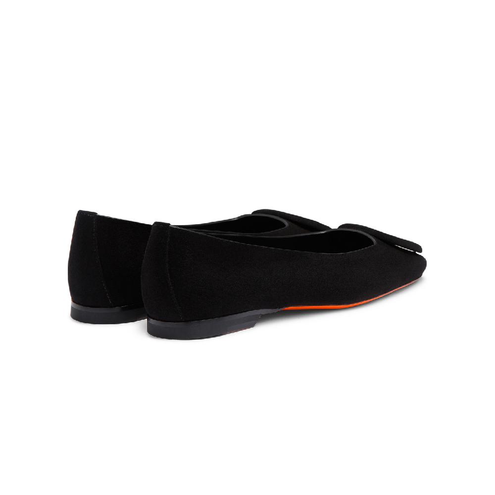 Santoni Ballerina da donna in suede nero Online