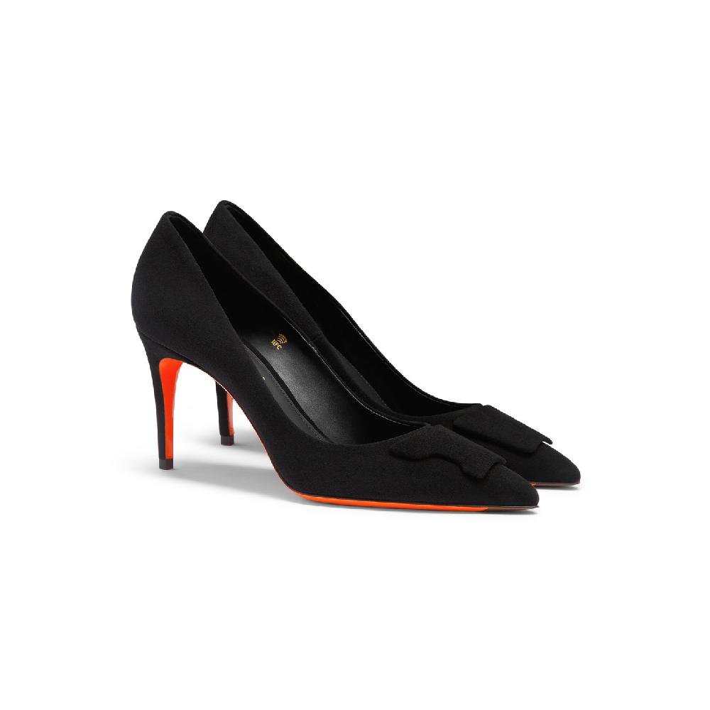 Santoni Décolletés tacco alto Santoni Sibille da donna in suede nero Offerte