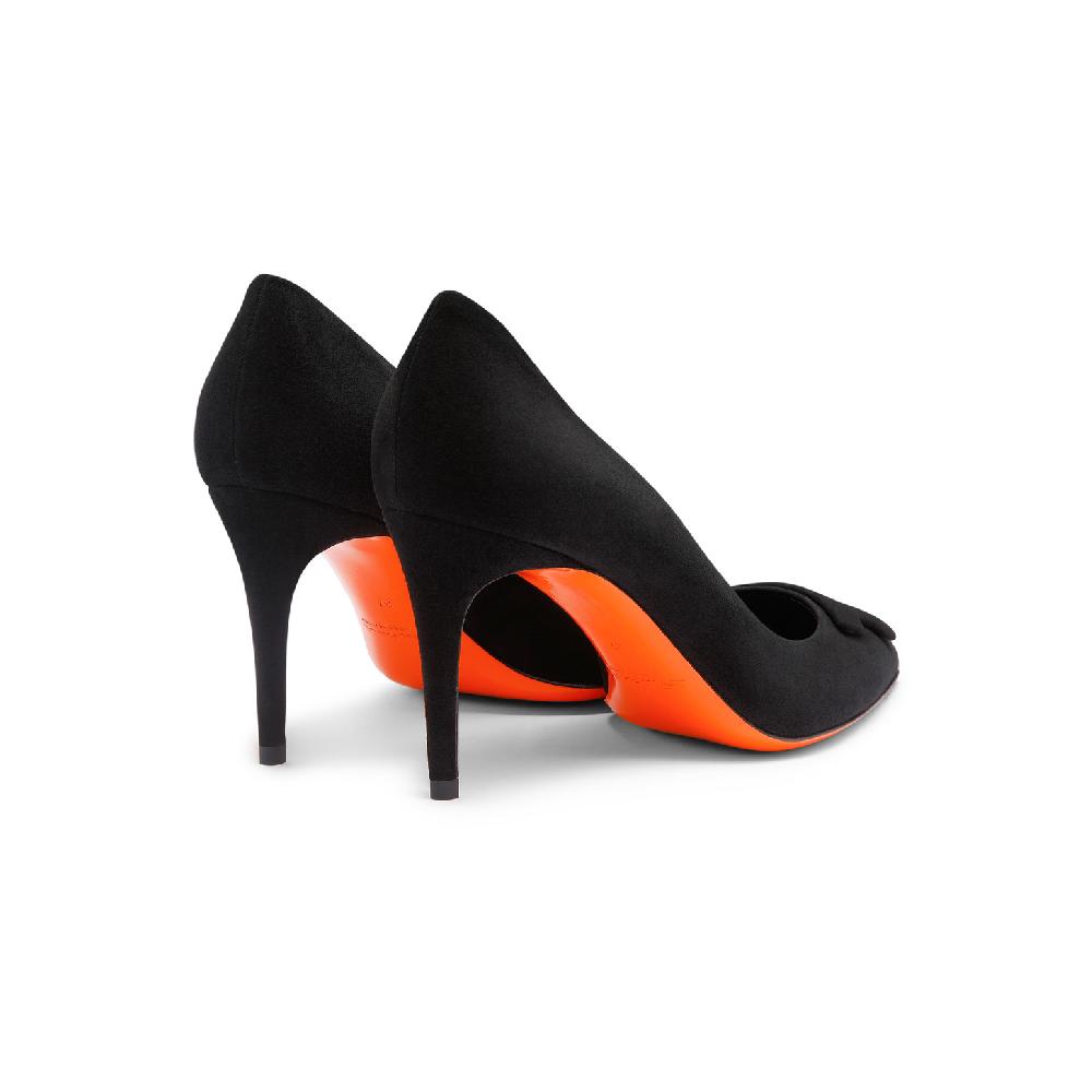 Santoni Décolletés tacco alto Santoni Sibille da donna in suede nero Offerte