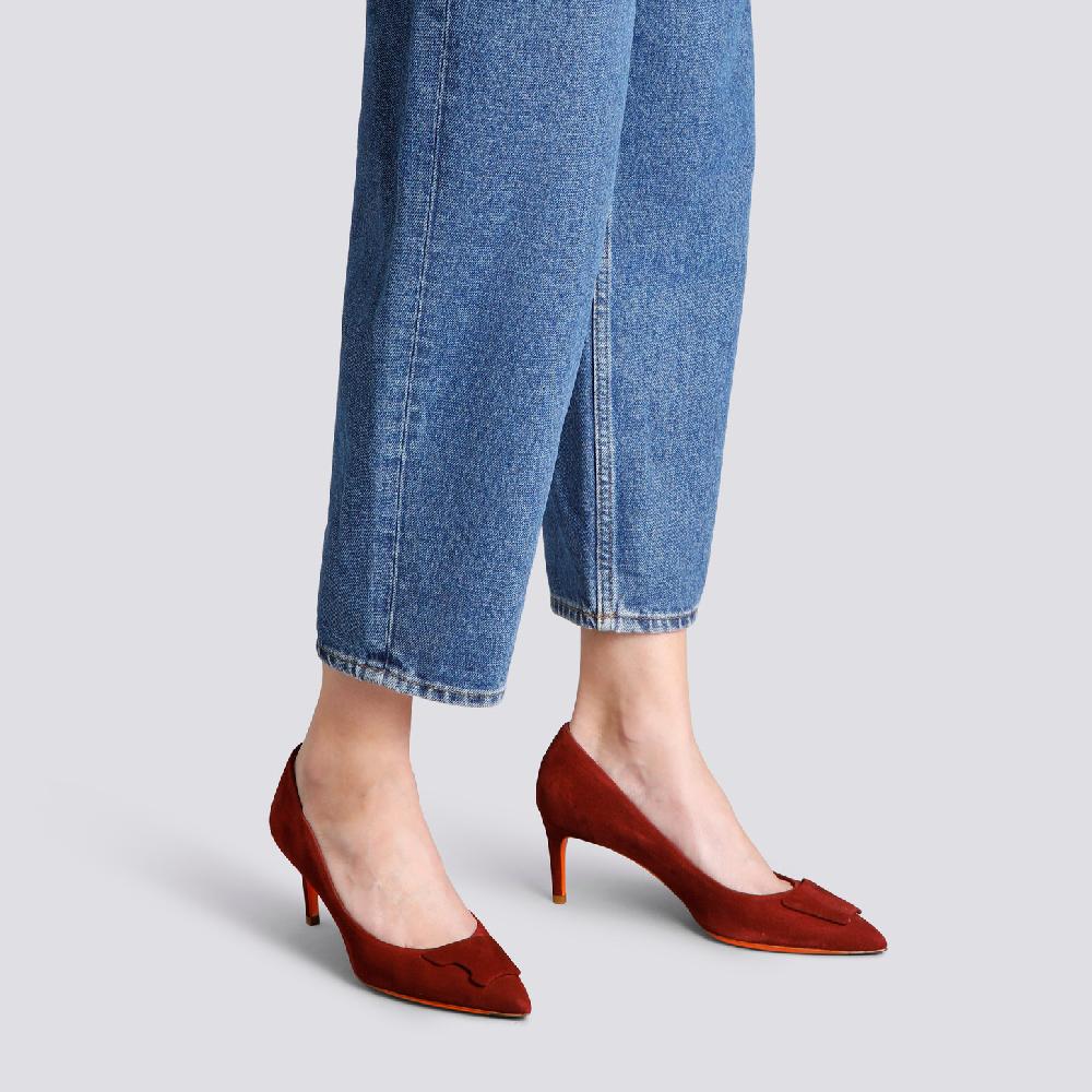 Santoni Décolletés tacco medio Santoni Sibille da donna in suede bordeaux Vendita Calda