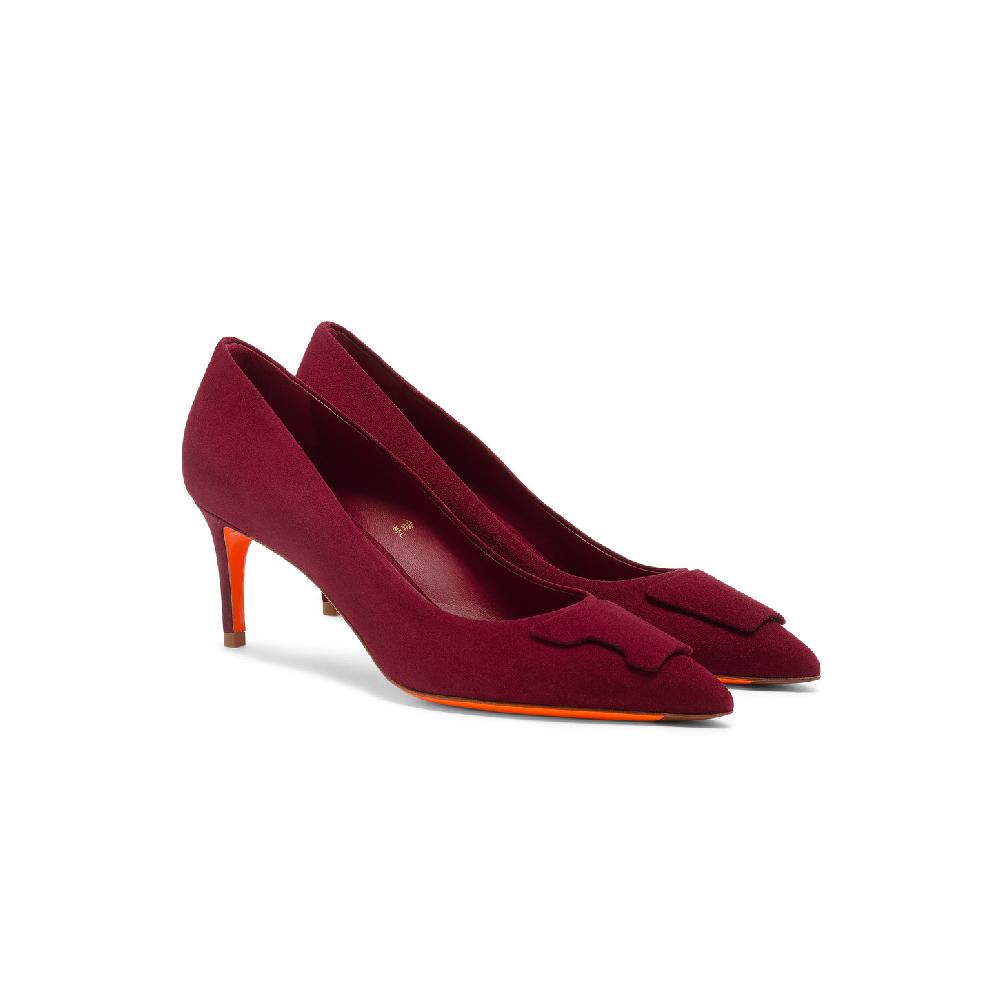 Santoni Décolletés tacco medio Santoni Sibille da donna in suede bordeaux Vendita Calda