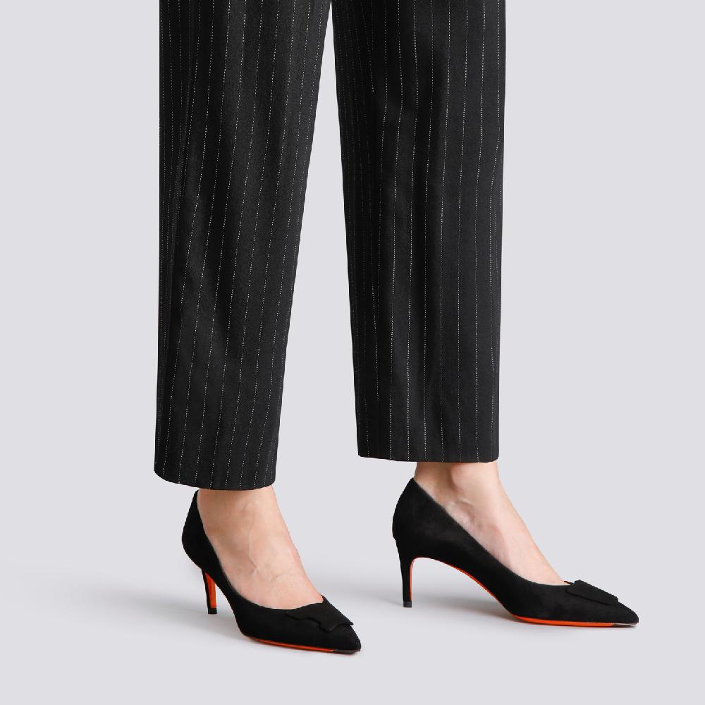 Santoni Décolletés tacco medio Santoni Sibille da donna in suede nero Vendita Economica