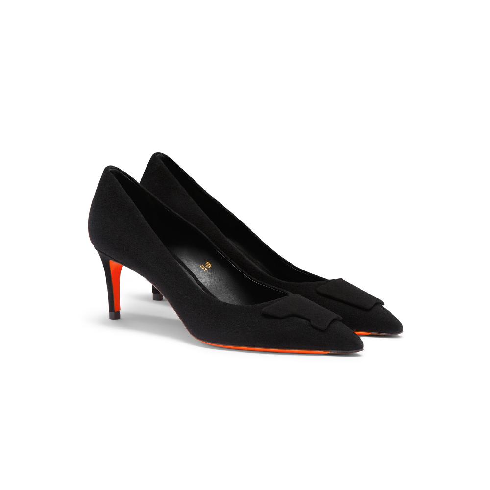 Santoni Décolletés tacco medio Santoni Sibille da donna in suede nero Vendita Economica