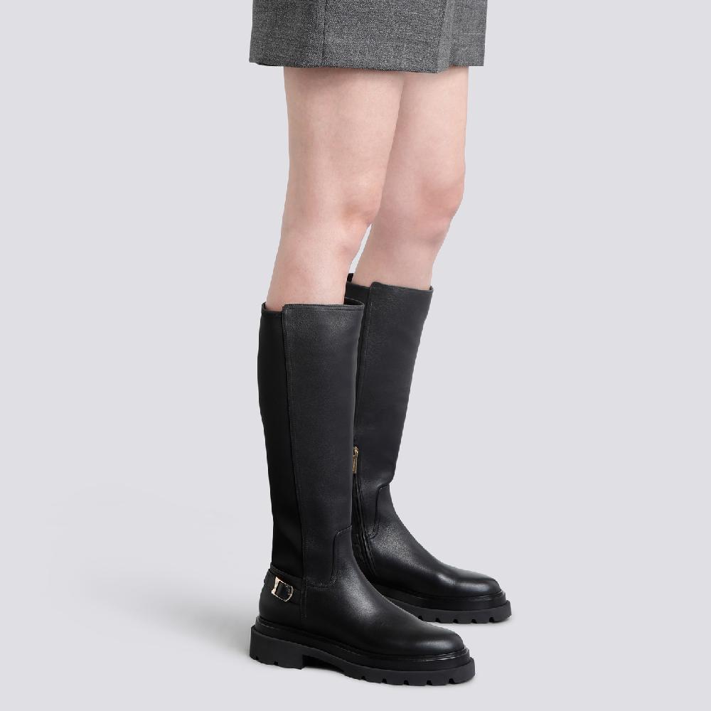 Santoni Stivale da donna in pelle nera Saldi Di Fabbrica