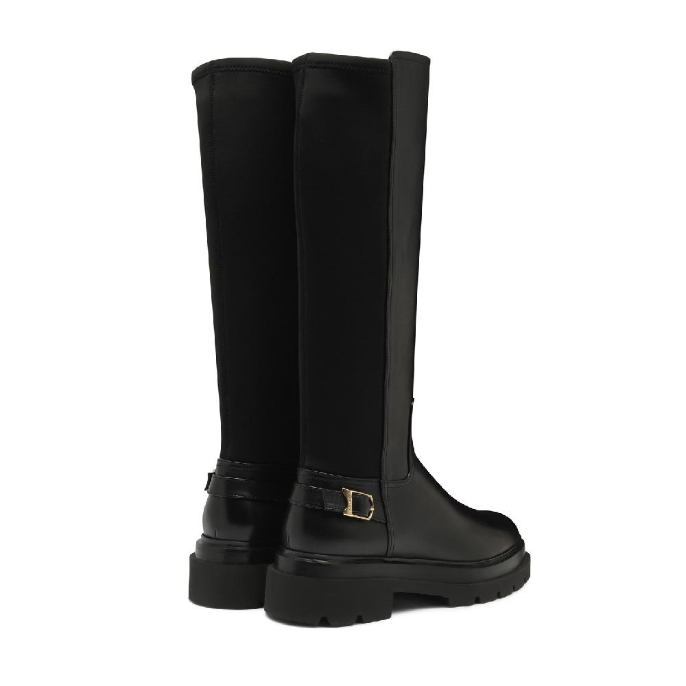 Santoni Stivale da donna in pelle nera Saldi Di Fabbrica