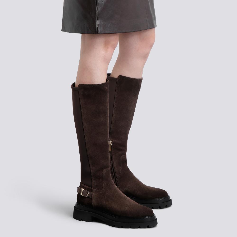 Santoni Stivale da donna in suede testa di moro I Più Venduti