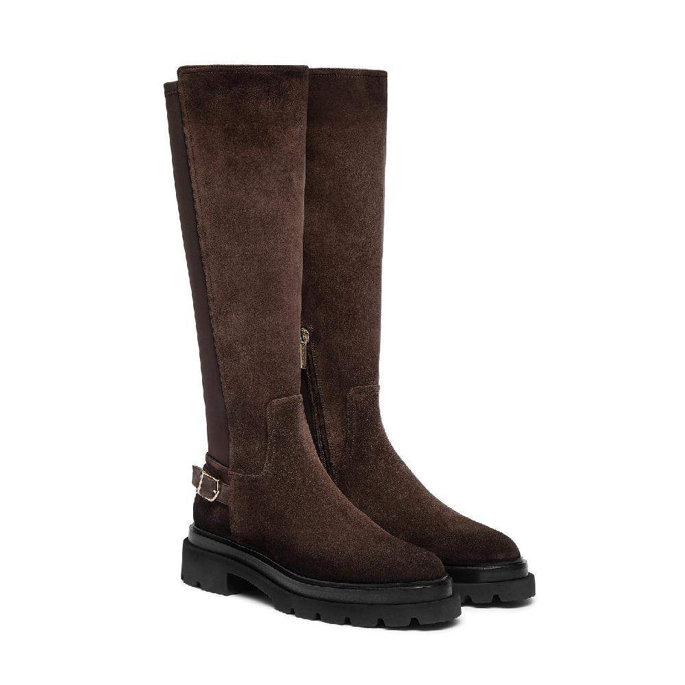 Santoni Stivale da donna in suede testa di moro I Più Venduti