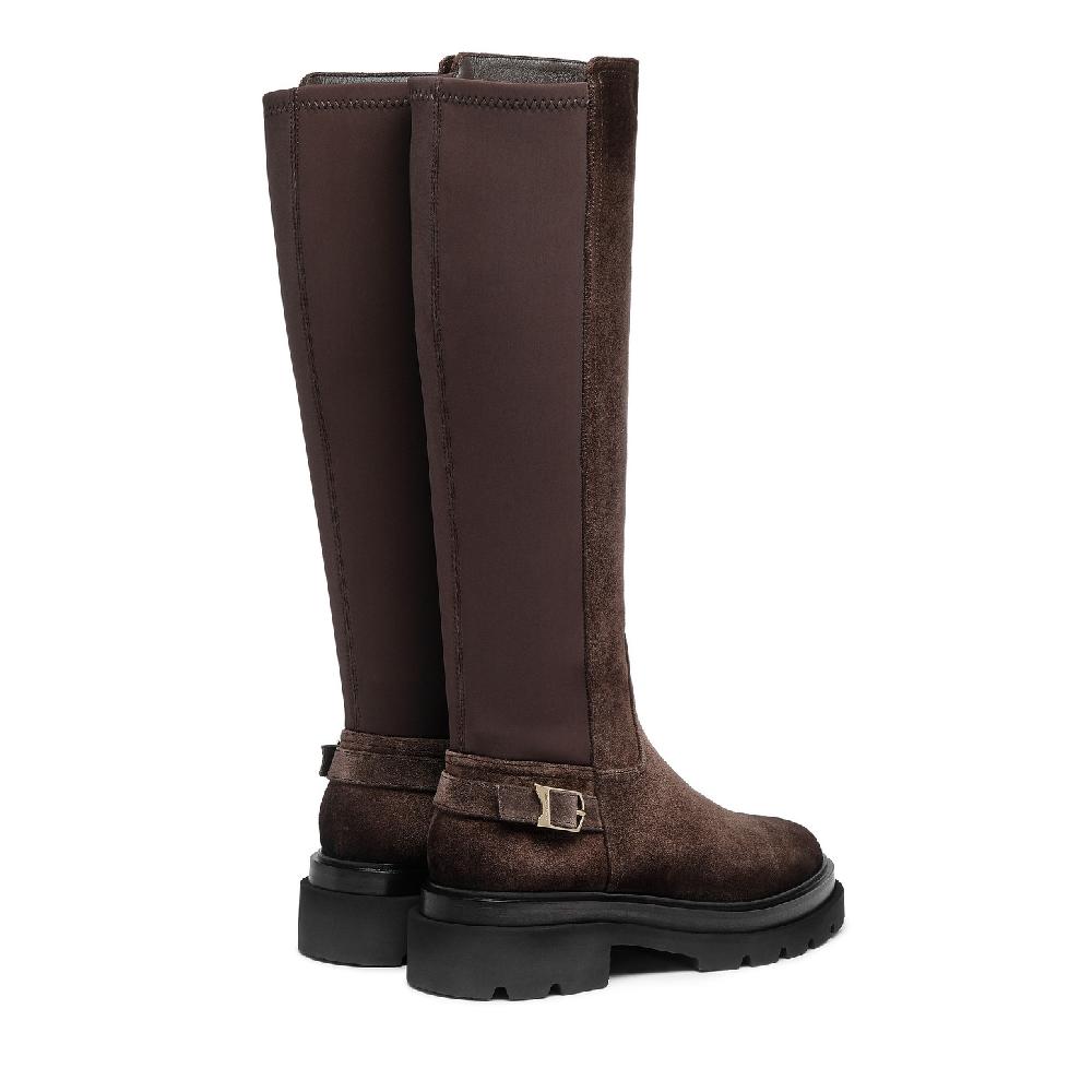 Santoni Stivale da donna in suede testa di moro I Più Venduti