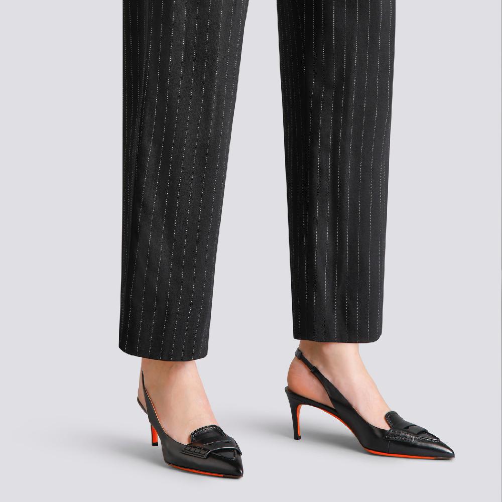 Santoni Décolletés tacco medio da donna in pelle nera Moda