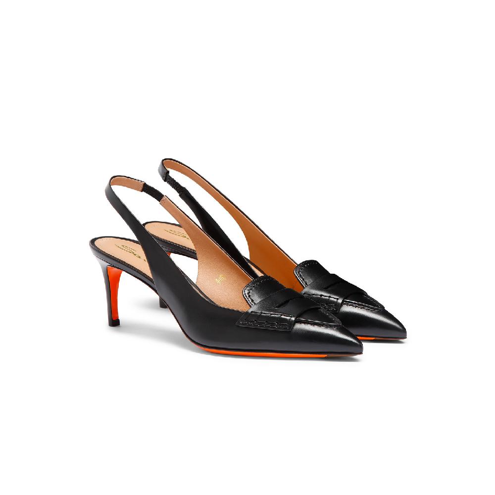Santoni Décolletés tacco medio da donna in pelle nera Moda
