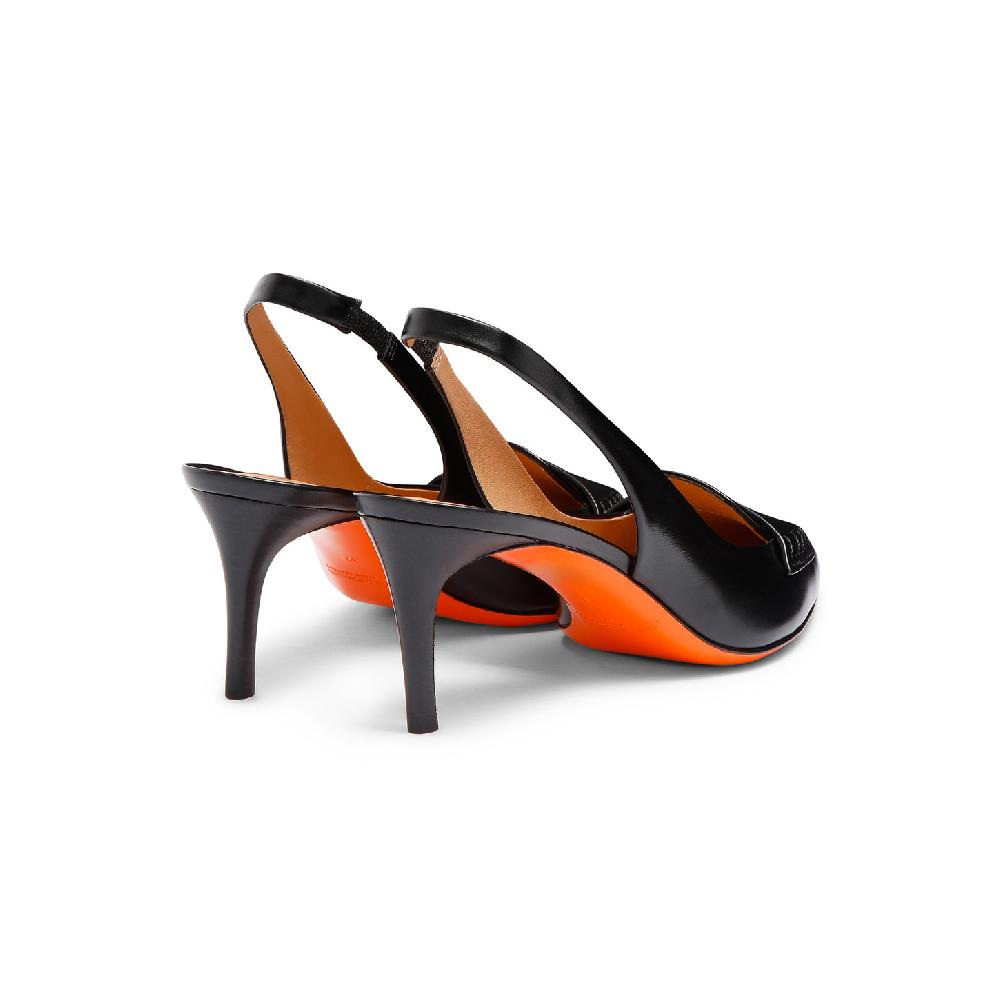 Santoni Décolletés tacco medio da donna in pelle nera Moda