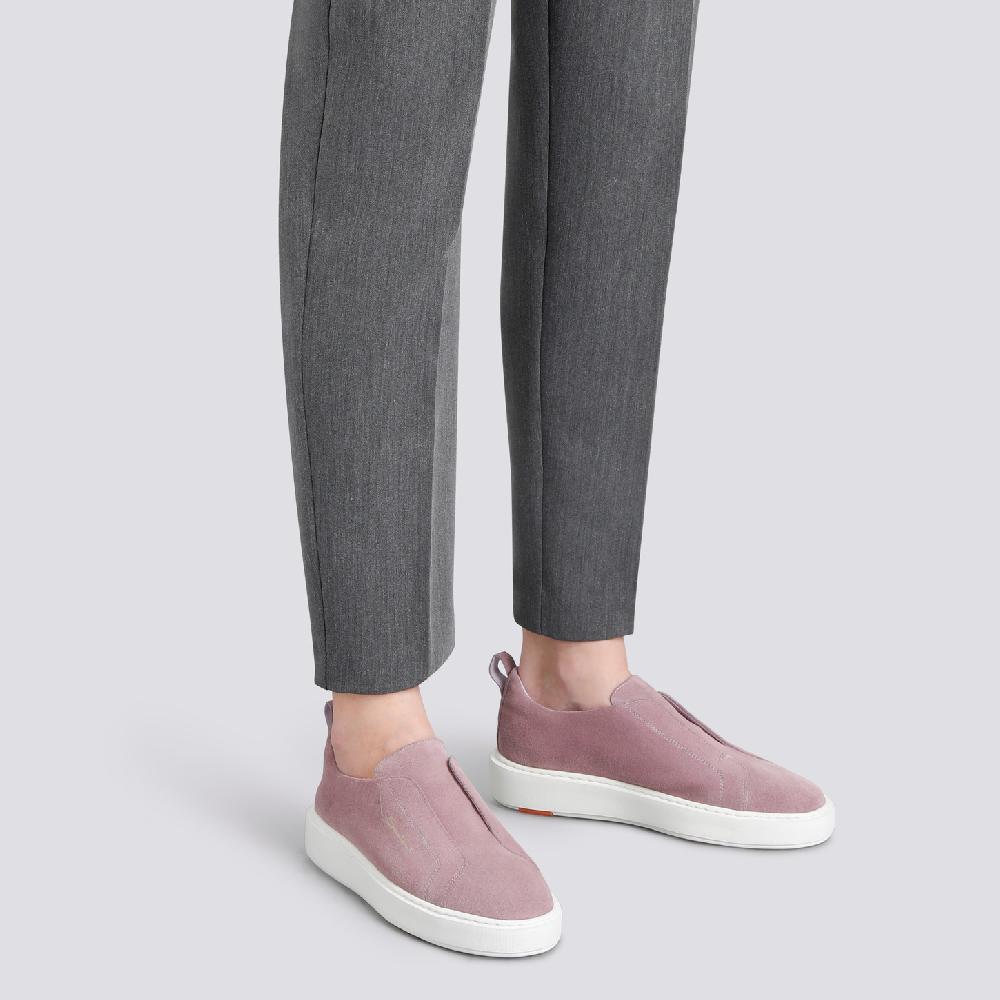 Santoni Sneaker slip-on da donna in suede rosa Italy