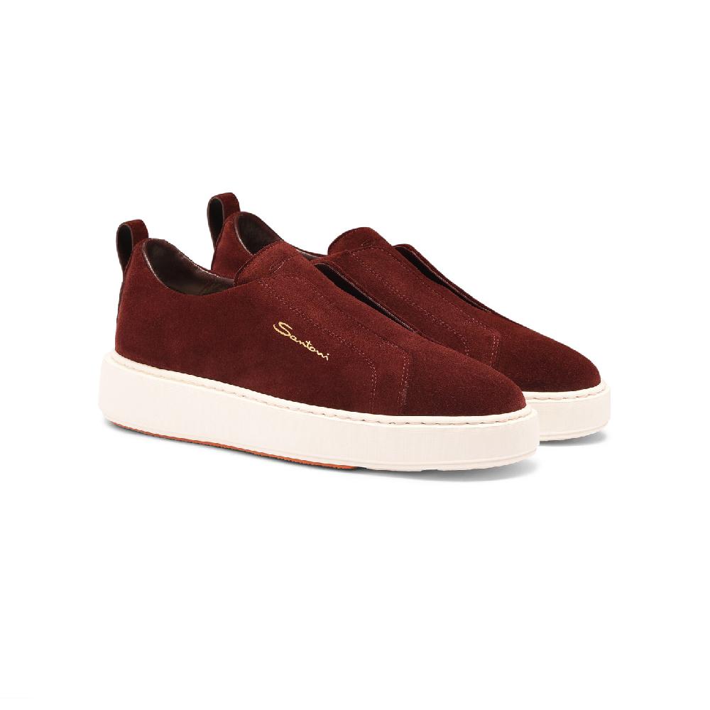 Santoni Sneaker slip-on da donna in suede bordeaux Italia