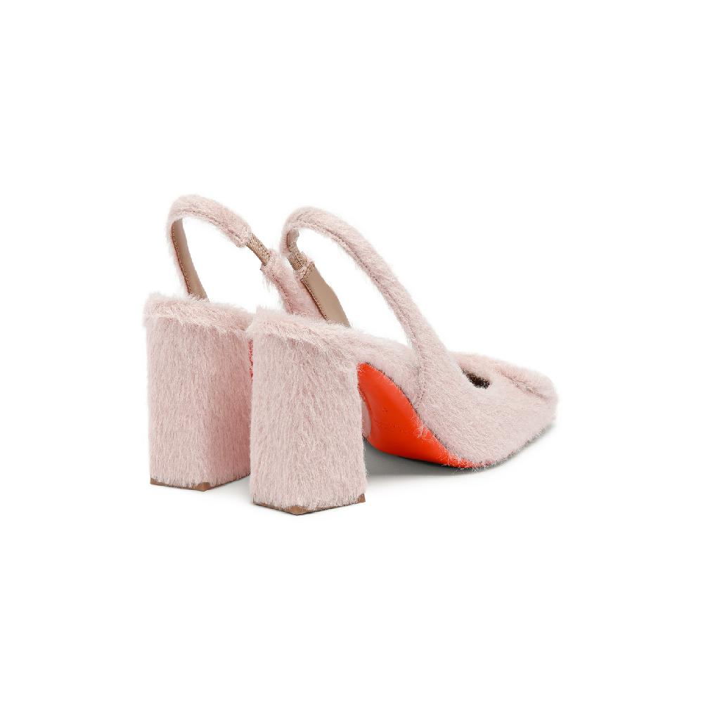 Santoni Décolletés tacco alto da donna in lana rosa Vendita