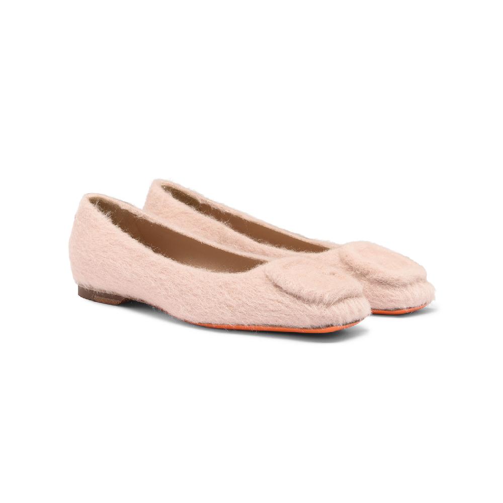 Santoni Ballerina da donna in lana rosa Promozione
