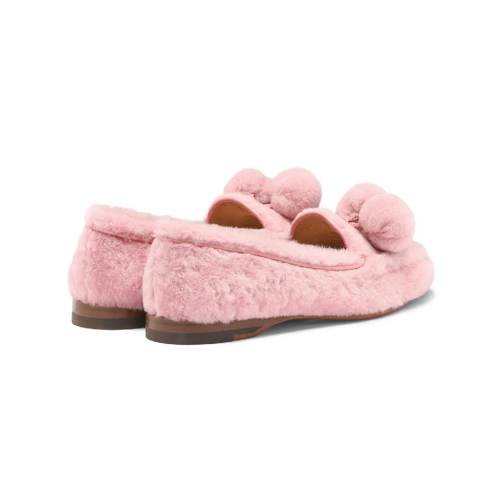 Santoni Mocassino Andrea da donna in pelliccia rosa Pezzi Unici