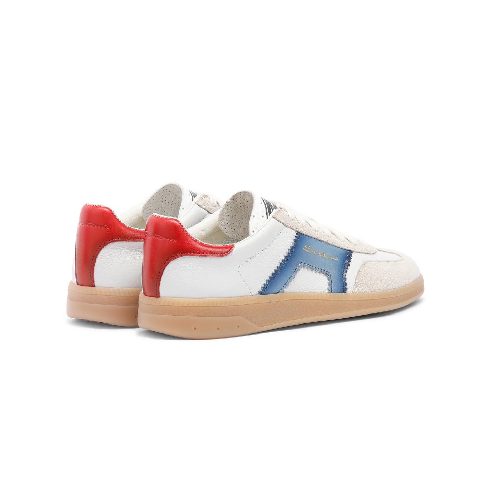 Santoni DBS Oly sneaker da donna in pelle e suede bianco blu e rosso Negozi Online