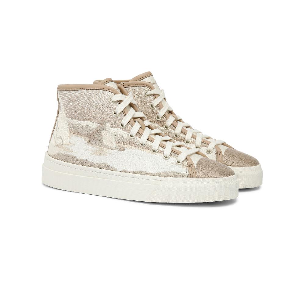 Santoni Sneaker da donna in tessuto beige Acquista Ora