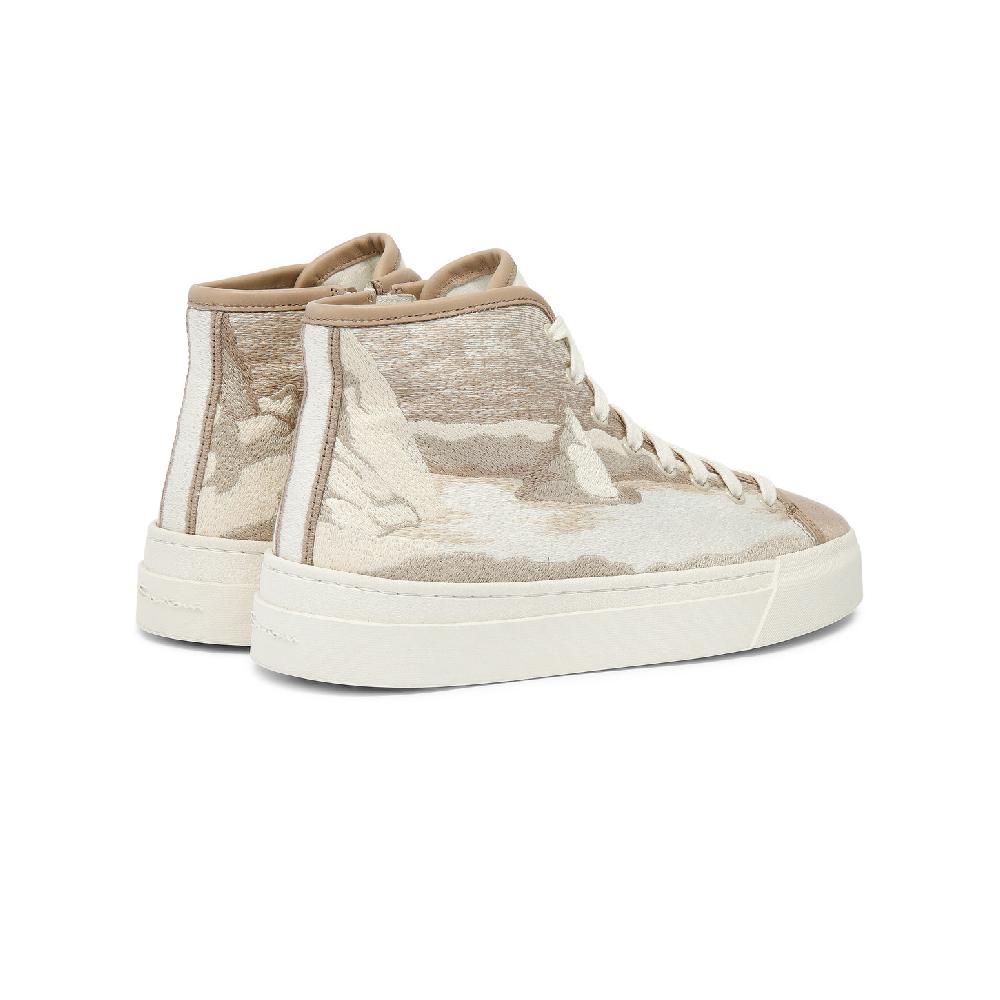 Santoni Sneaker da donna in tessuto beige Acquista Ora