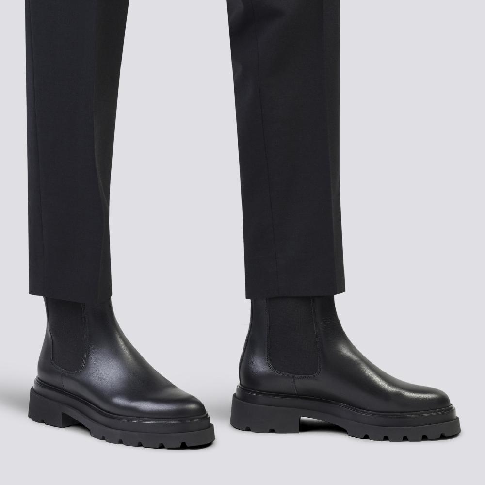 Santoni Stivaletto chelsea da donna in pelle nera Consegna Veloce