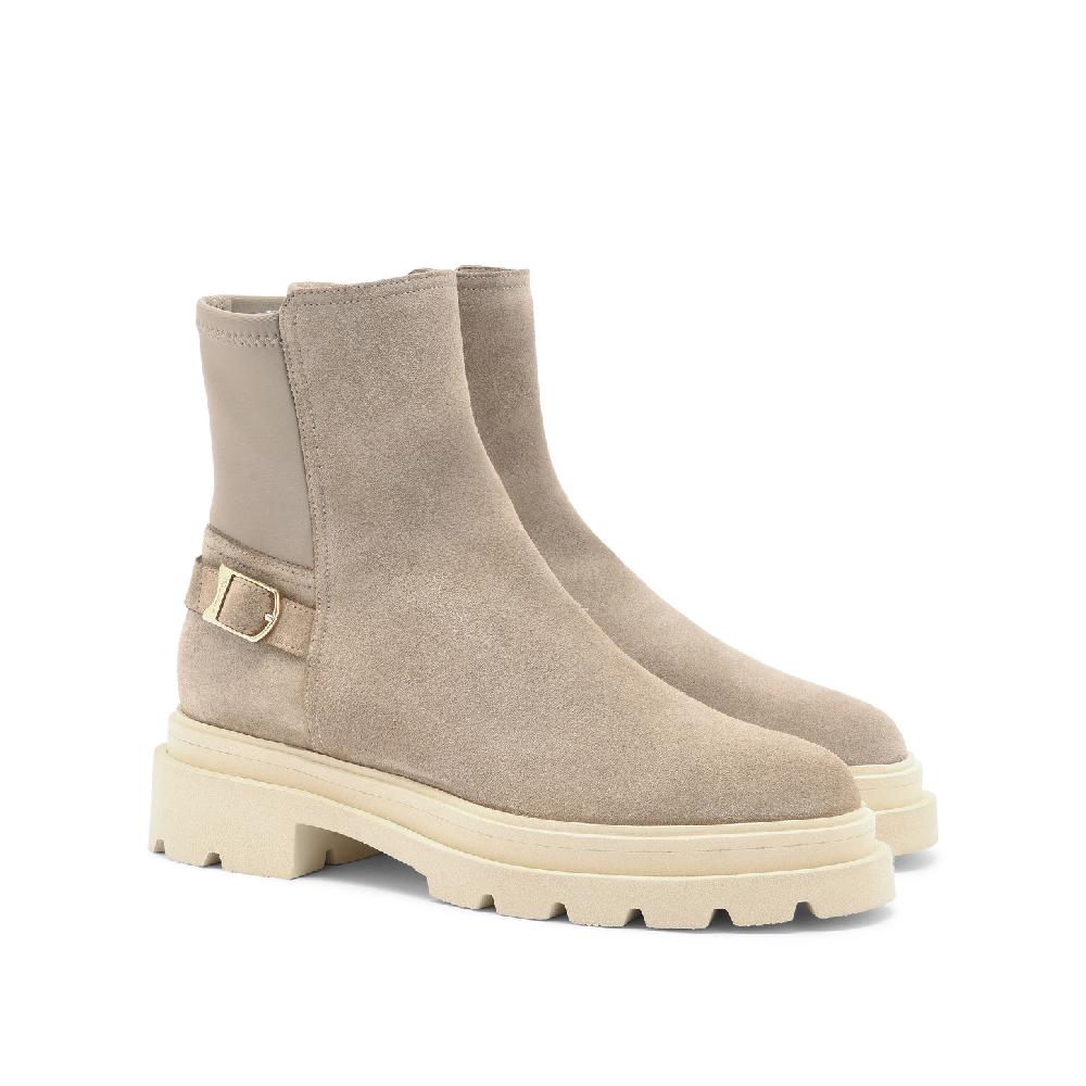 Santoni Stivaletto da donna in suede beige Promozione Limitata
