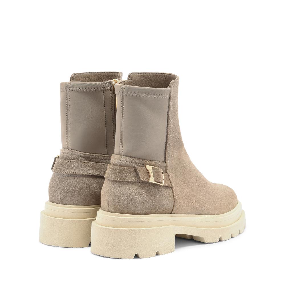 Santoni Stivaletto da donna in suede beige Promozione Limitata
