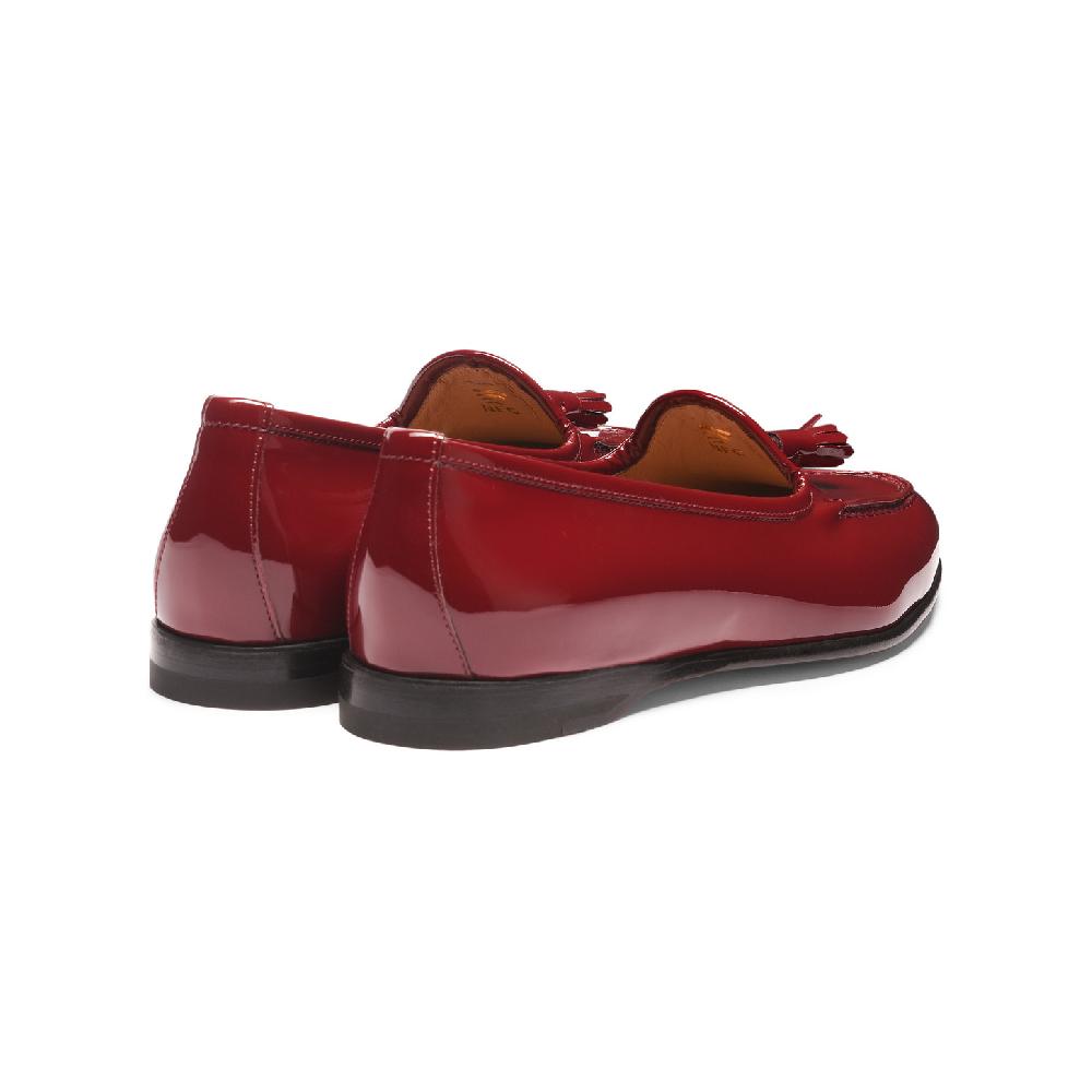 Santoni Mocassino Andrea con nappe da donna in vernice rossa Prezzo Ridotto