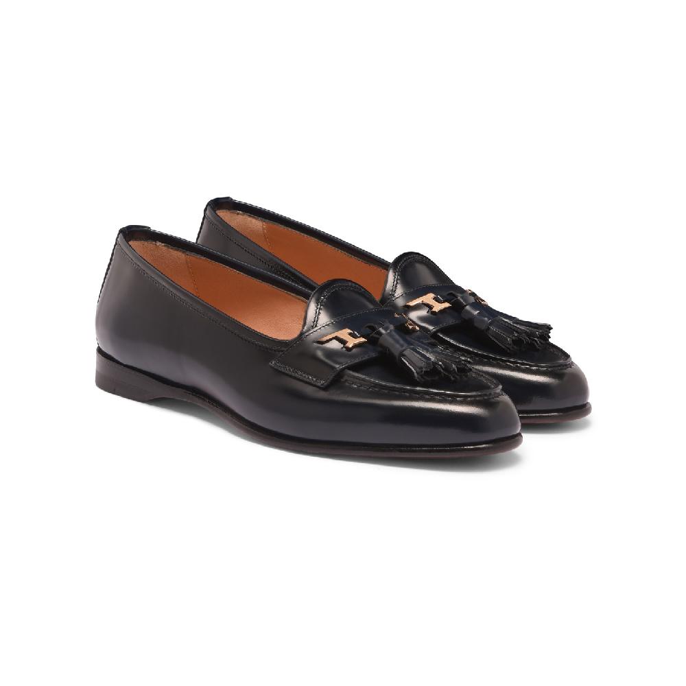 Santoni Mocassino Andrea con nappe da donna in pelle blu Convenienza