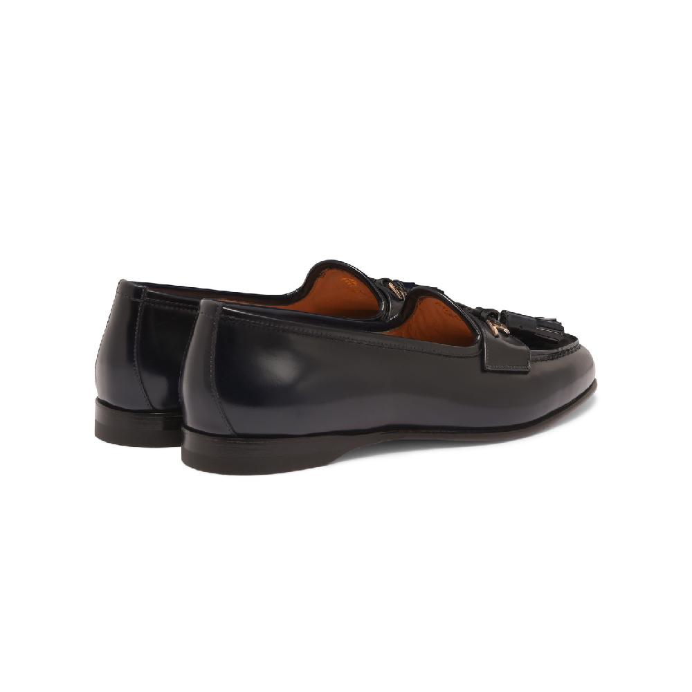 Santoni Mocassino Andrea con nappe da donna in pelle blu Convenienza