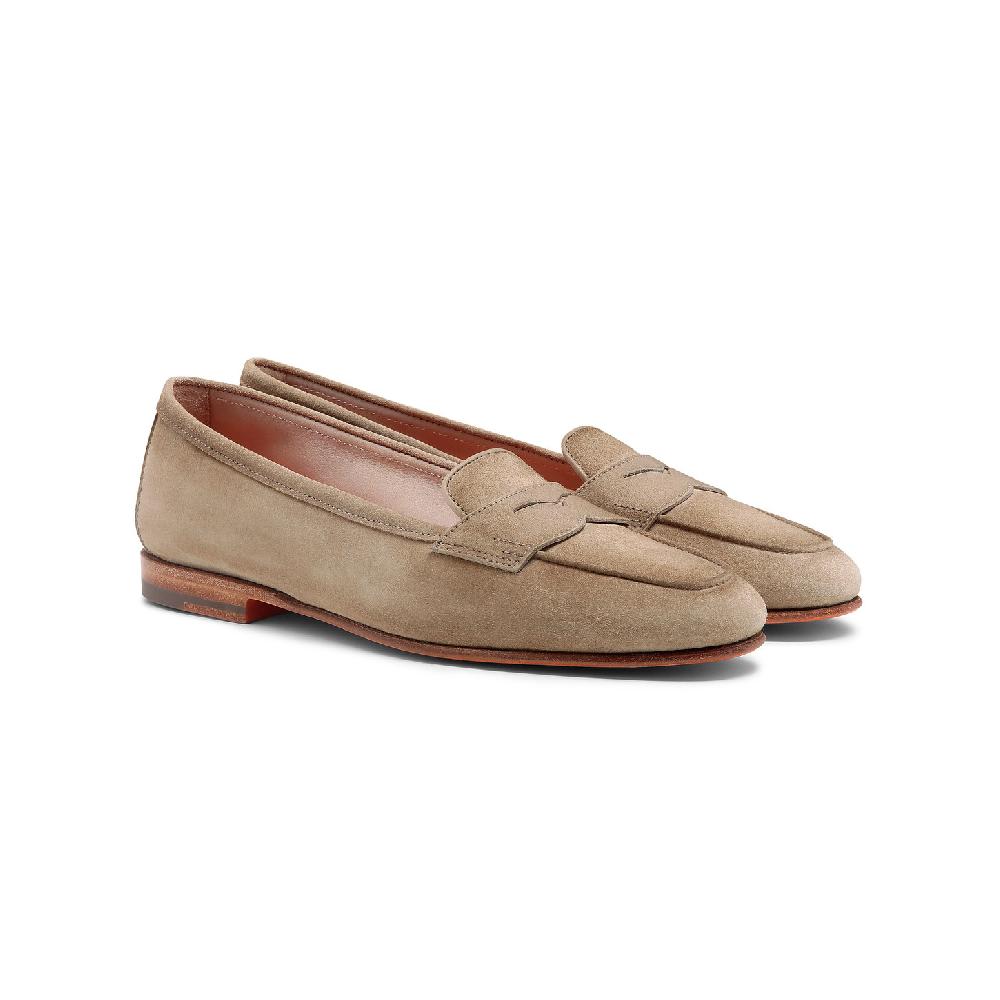Santoni Mocassino Carla da donna in suede beige Novità
