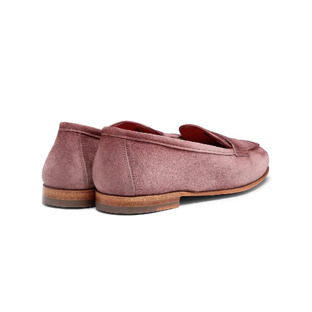 Santoni Mocassino Carla da donna in suede rosa Presa