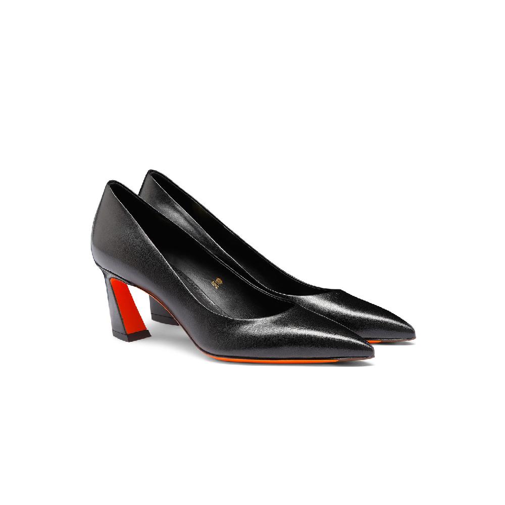 Santoni Décolletés tacco medio da donna in pelle nera Economico