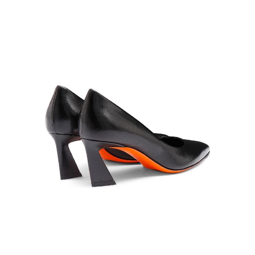 Santoni Décolletés tacco medio da donna in pelle nera Economico