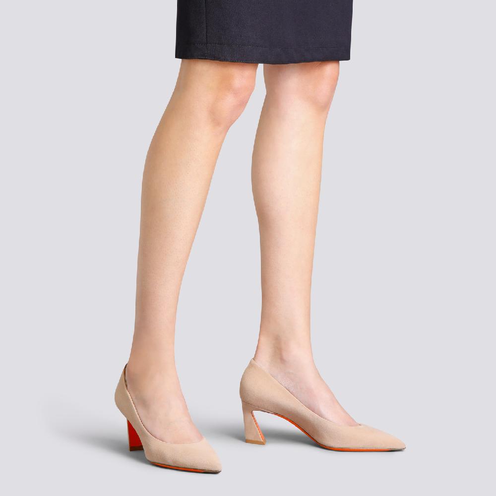 Santoni Décolletés tacco medio da donna in suede rosa Online