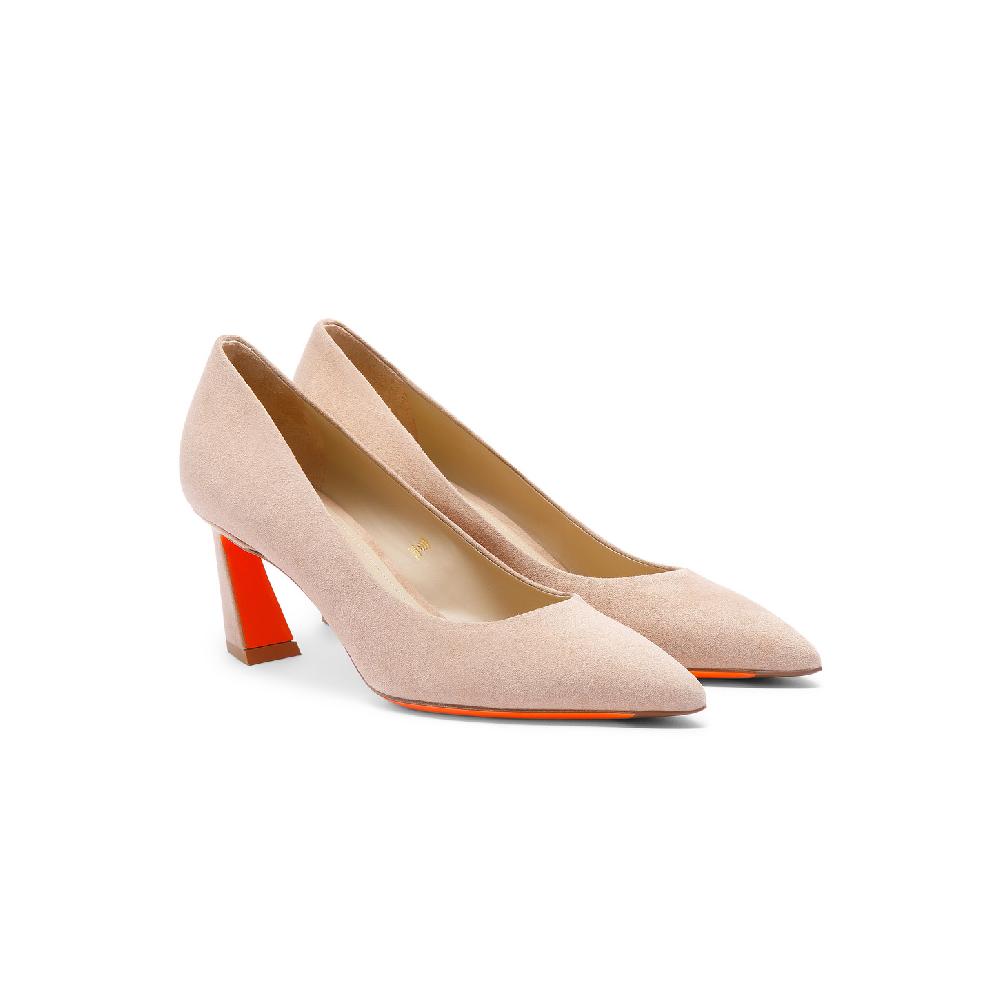Santoni Décolletés tacco medio da donna in suede rosa Online