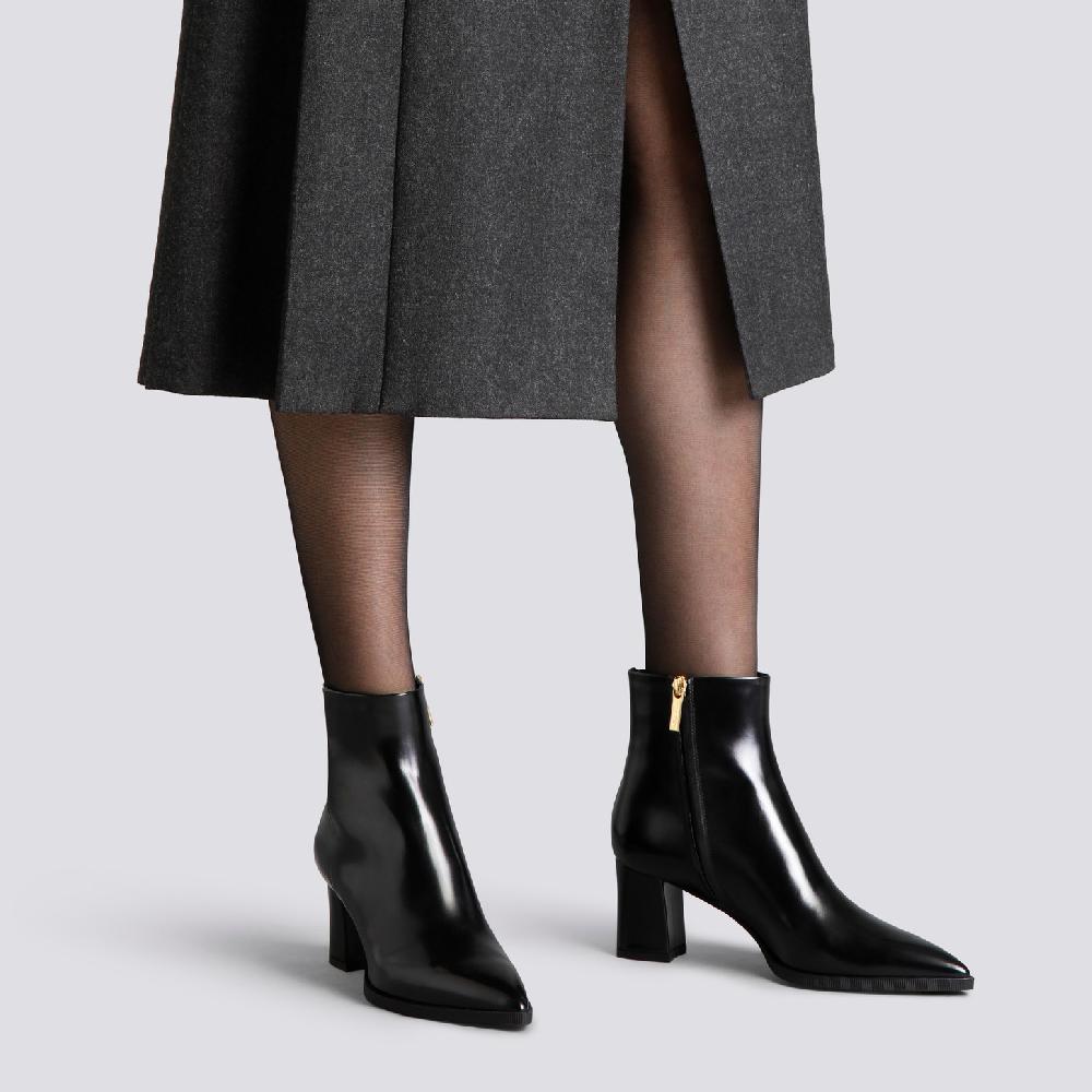 Santoni Stivaletto tacco medio da donna in pelle nera Outlet