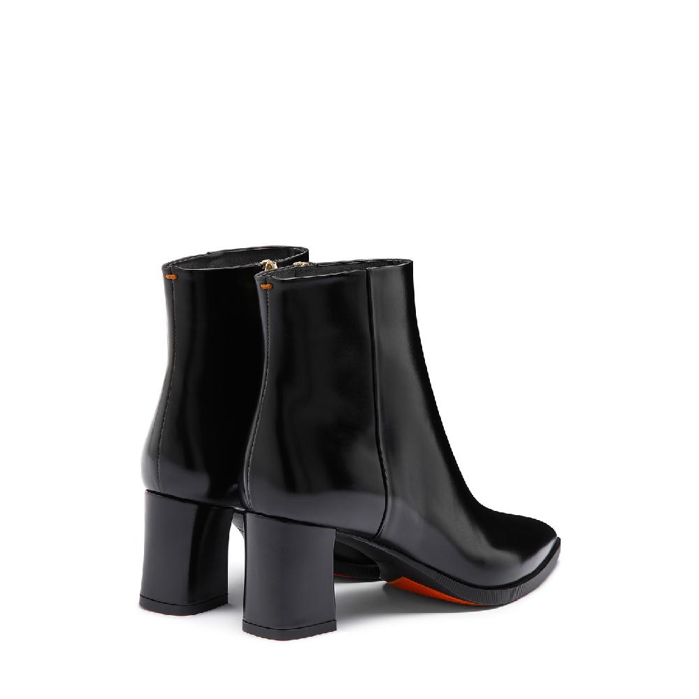 Santoni Stivaletto tacco medio da donna in pelle nera Outlet