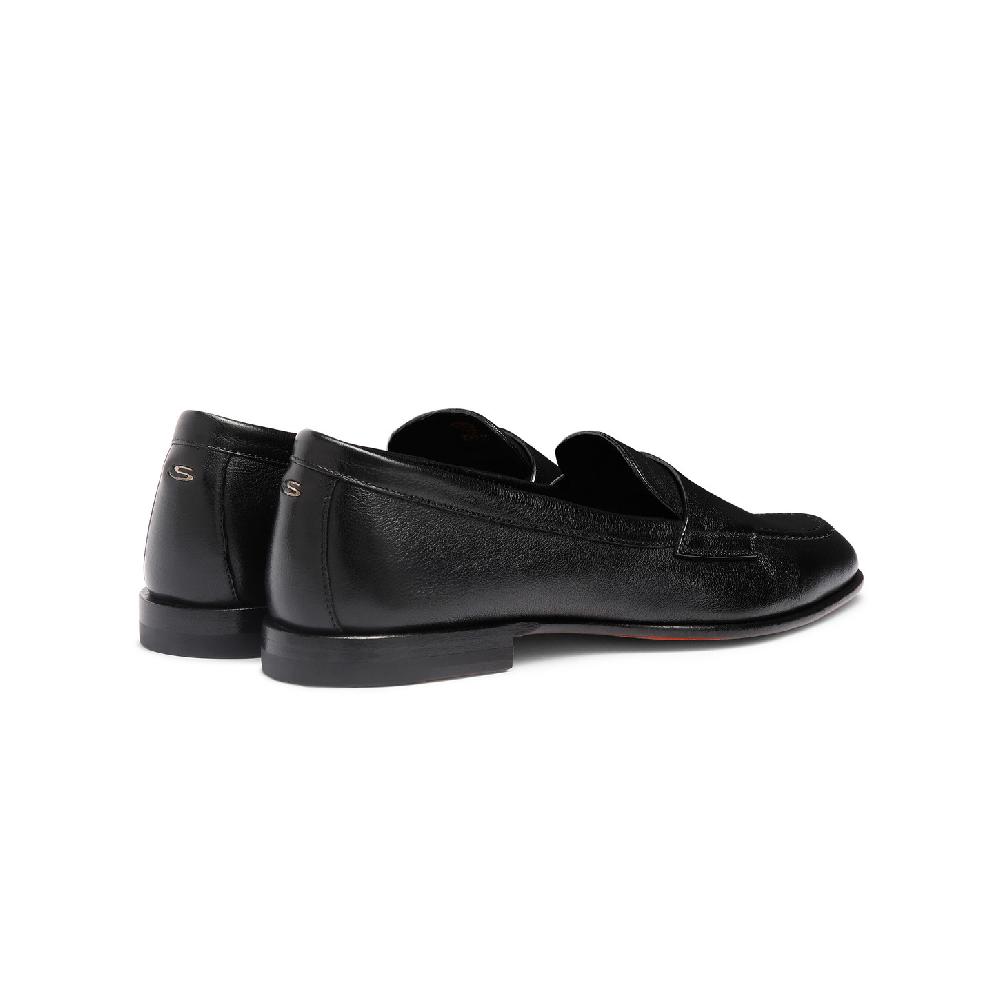 Santoni Mocassino penny da donna in pelle nera In Vendita