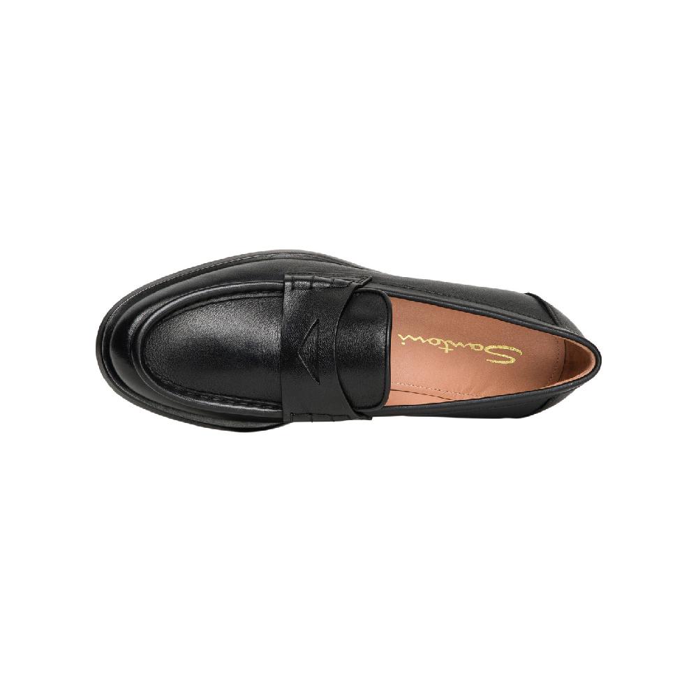 Santoni Mocassino penny da donna in pelle nera Offerte
