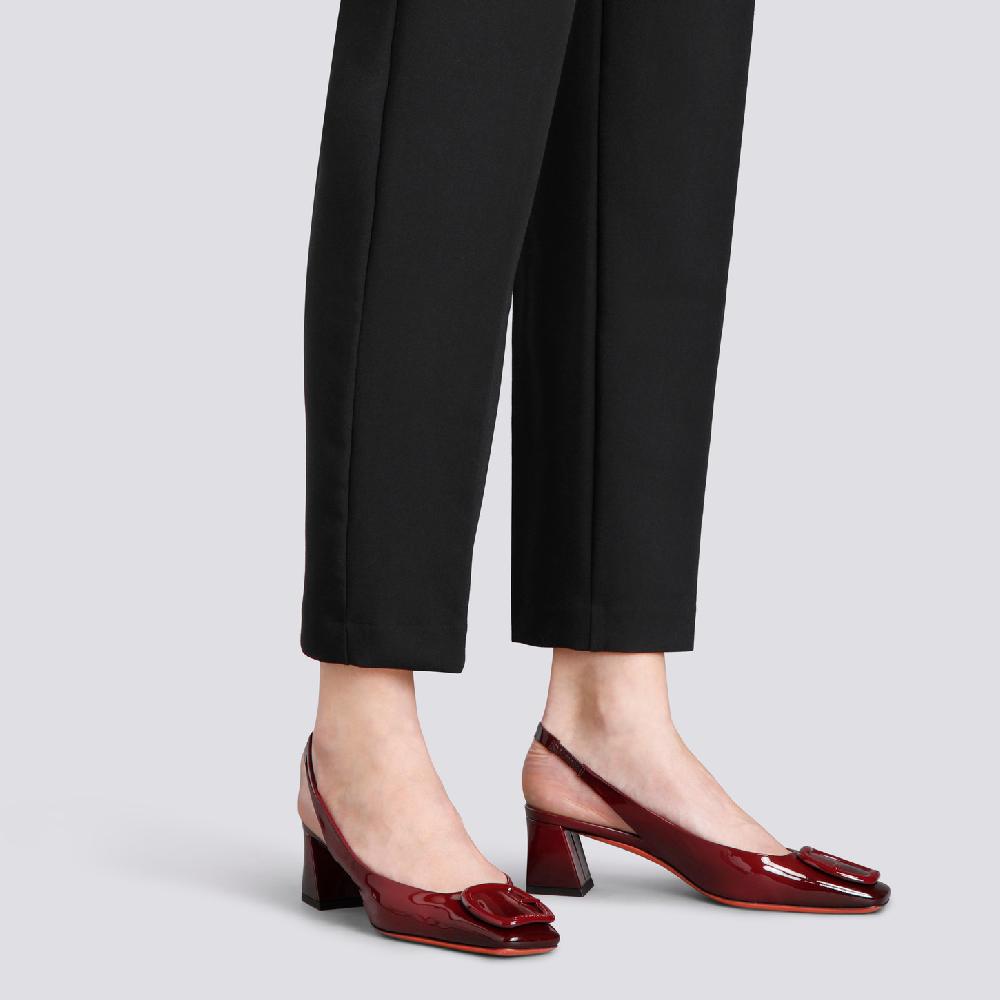 Santoni Décolletés tacco medio da donna in vernice rossa Vendita Calda