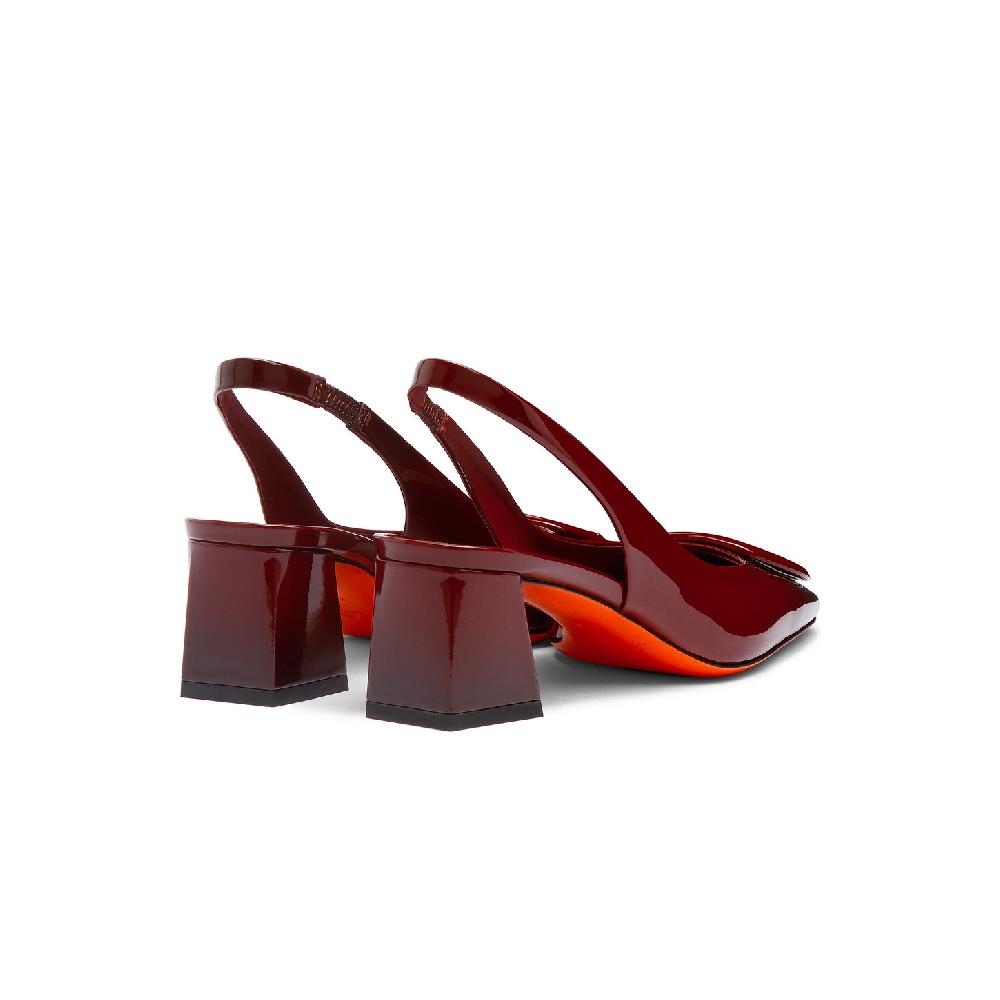 Santoni Décolletés tacco medio da donna in vernice rossa Vendita Calda