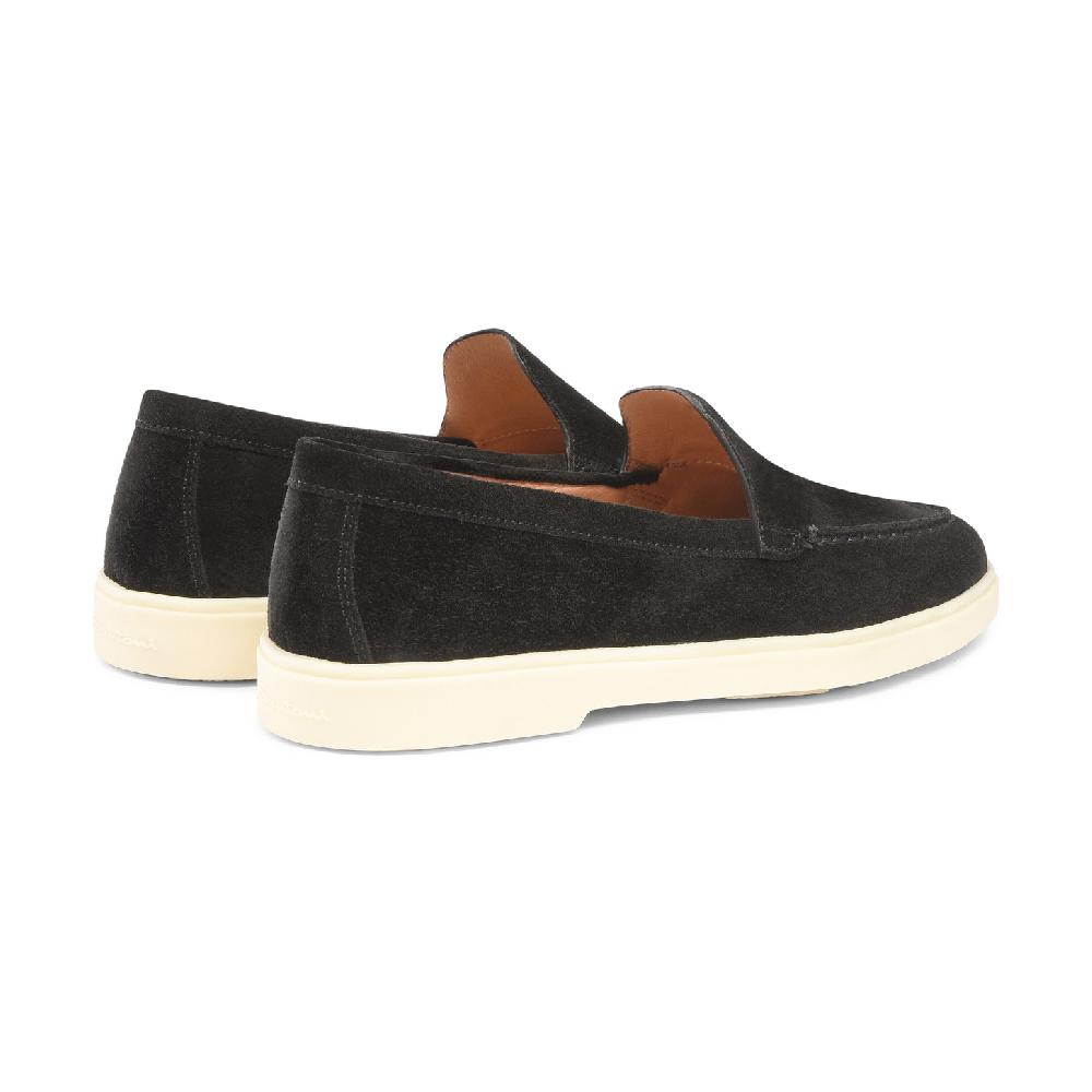 Santoni Mocassino da donna in suede nera Nuova