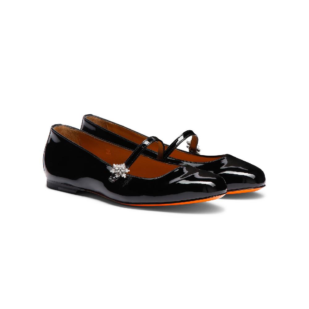 Santoni Ballerina da donna in vernice nera 2025