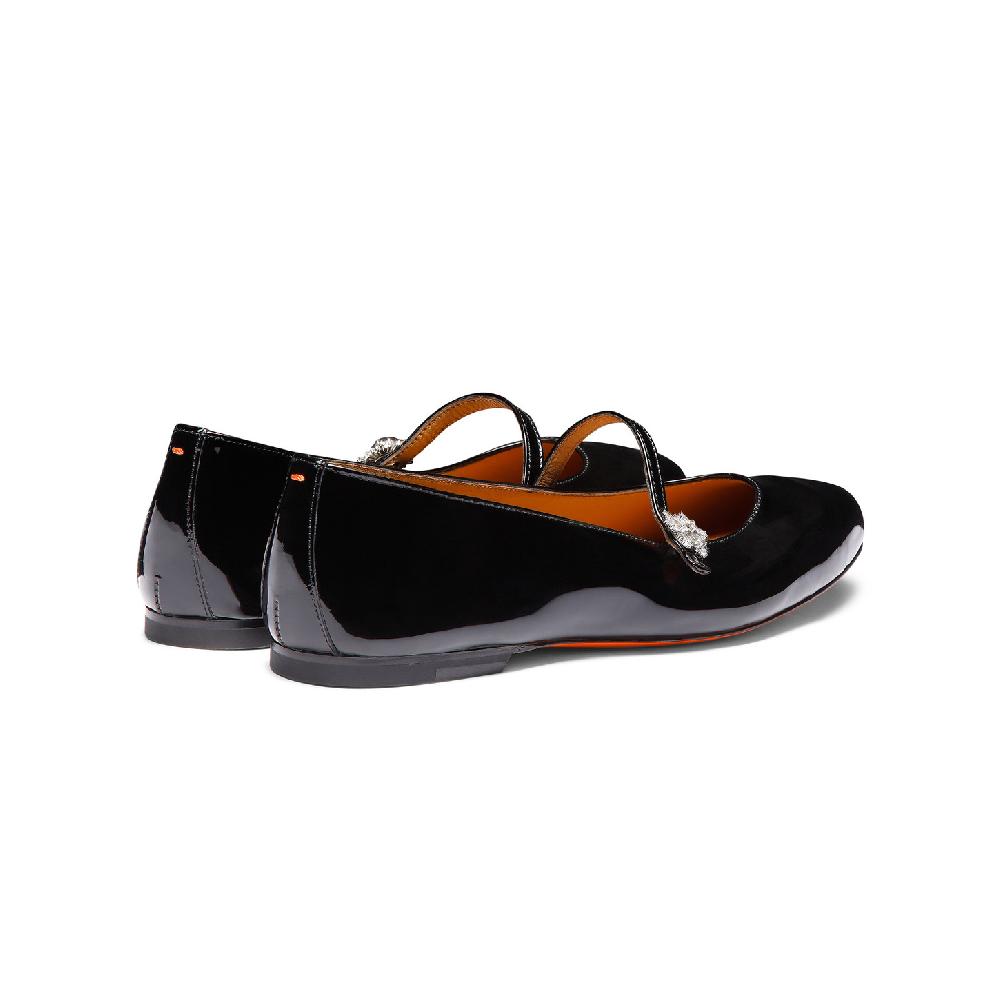 Santoni Ballerina da donna in vernice nera 2025